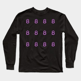 Pink Typewriter Number 8 Long Sleeve T-Shirt